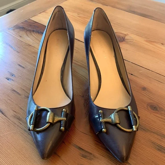 Nine West brown heels. Size 7.5M. 3” heel - Picture 1 of 6